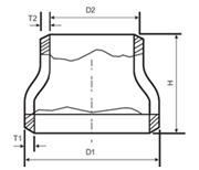 reductor concéntrico de acero de carbono