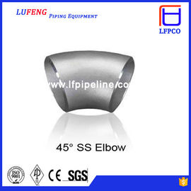 stainless steel 45 degree long radius pipe elbow